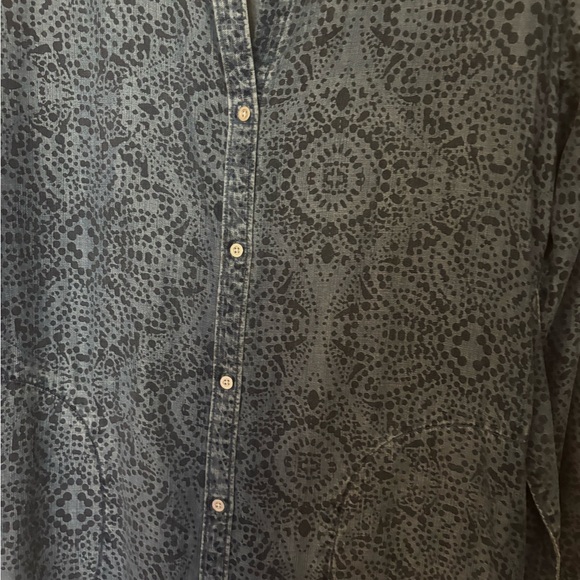 Anthropologie Cloth & Stone Blue Patterned Dress - Picture 3 of 5